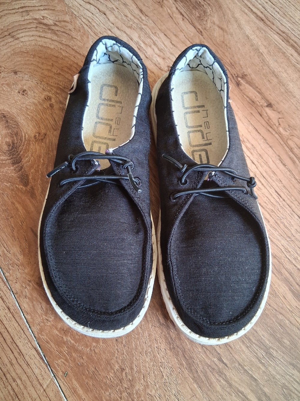Hey Dude Black Canvas Slip-On Loafers